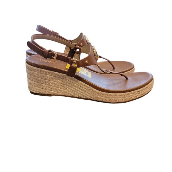 Michael Kors Casey Wedge Espadrille Platform Sandals, Luggage Brown - Picture 5 of 11